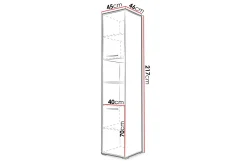 Rauk Förvaringsskåp 45 cm White High gloss 45x46x217