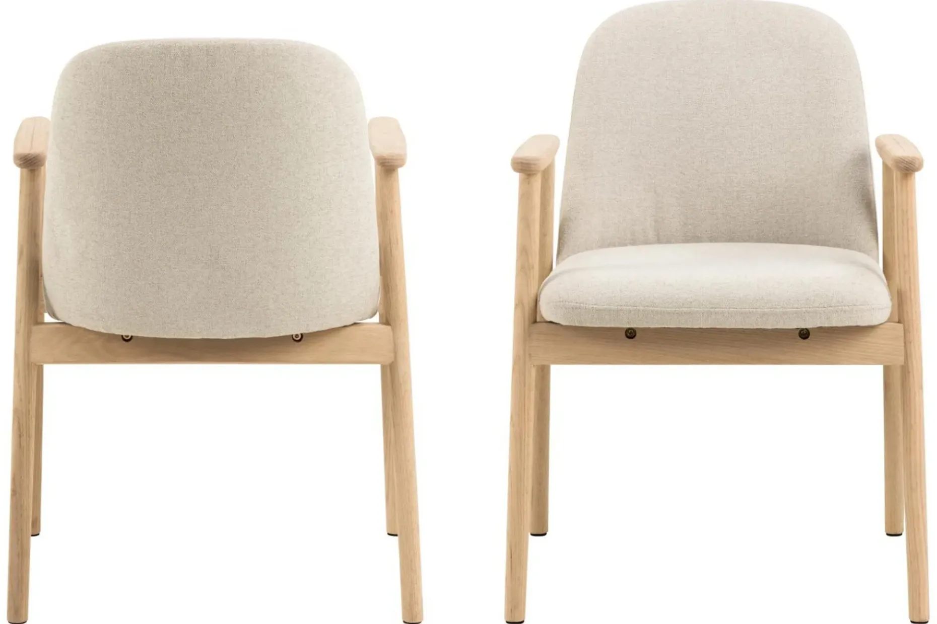 Reciclar Spisestol i bouclé med armlener i eik