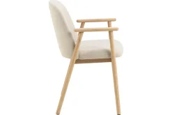 Reciclar Spisestol i bouclé med armlener i eik