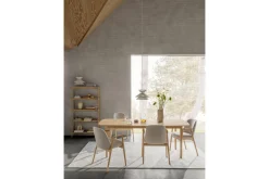 Reciclar Spisestol i bouclé med armlener i eik