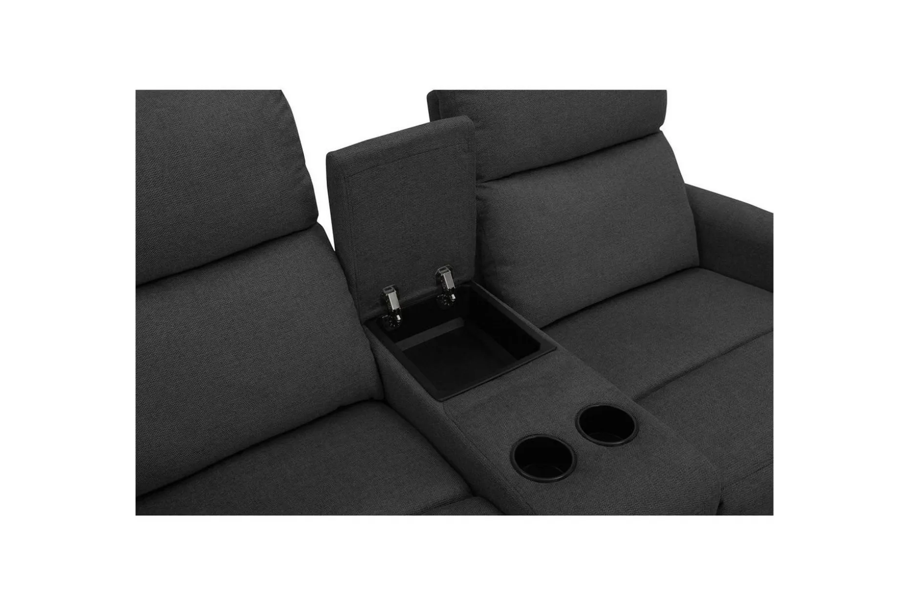 Recliner Dacoulas Antrasitt, Stoff/tre