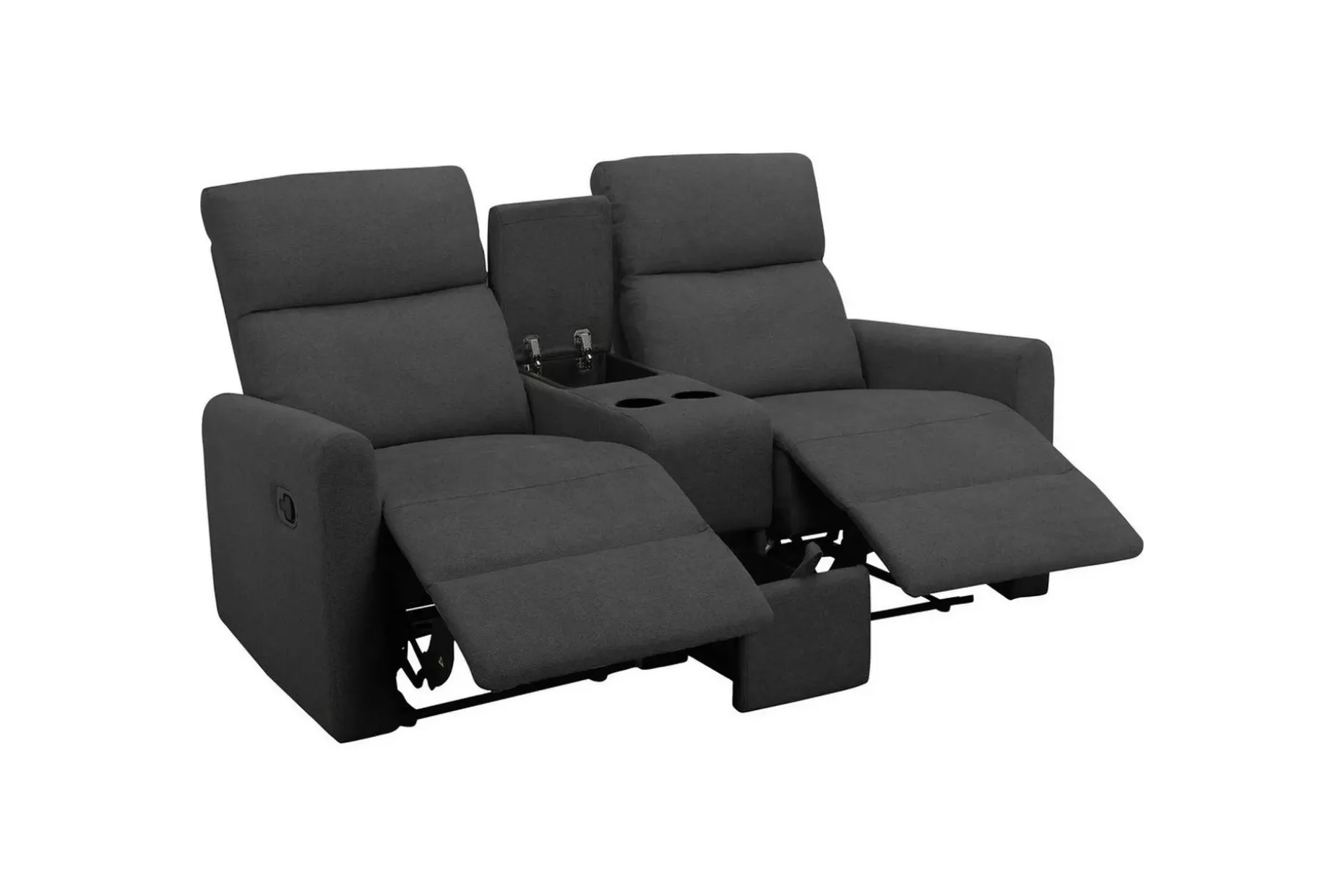 Recliner Dacoulas Antrasitt, Stoff/tre