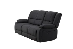 Reclinersofa med hjørne Comfort Living Singapore reclinersofa 3-seter kunstskinn Svart