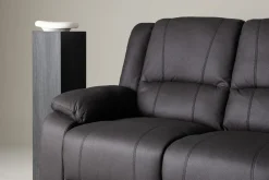 Reclinersofa med hjørne Comfort Living Singapore reclinersofa 3-seter kunstskinn Svart