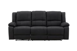 Reclinersofa med hjørne Comfort Living Singapore reclinersofa 3-seter kunstskinn Svart