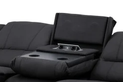 Reclinersofa med hjørne Comfort Living Singapore reclinersofa 3-seter kunstskinn Svart