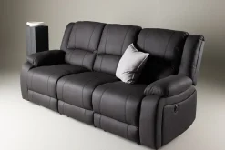 Reclinersofa med hjørne Comfort Living Singapore reclinersofa 3-seter kunstskinn Svart