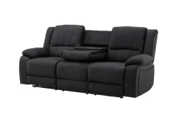 Reclinersofa med hjørne Comfort Living Singapore reclinersofa 3-seter kunstskinn Svart