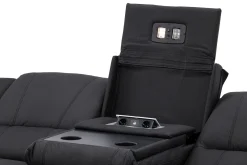Reclinersofa med hjørne Comfort Living Singapore reclinersofa 3-seter kunstskinn Svart