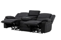 Reclinersofa med hjørne Comfort Living Singapore reclinersofa 3-seter kunstskinn Svart