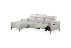 Reclinersofa med hjørne Loft24 Hjørnesofa 3-seters Lund Cream White Vänster