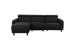 Reclinersofa med hjørne Loft24 Hjørnesofa Loft24 Skaane med elektrisk recliner Svart Venstrevendt Kunstskinn