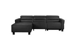 Reclinersofa med hjørne Loft24 Hjørnesofa Loft24 Carpari med manuell recliner Svart Venstrevendt Belfast-stoff
