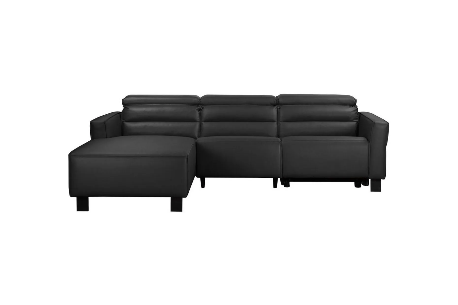 Reclinersofa med hjørne Loft24 Hjørnesofa Loft24 Carpari med manuell recliner Svart Venstrevendt Belfast-stoff