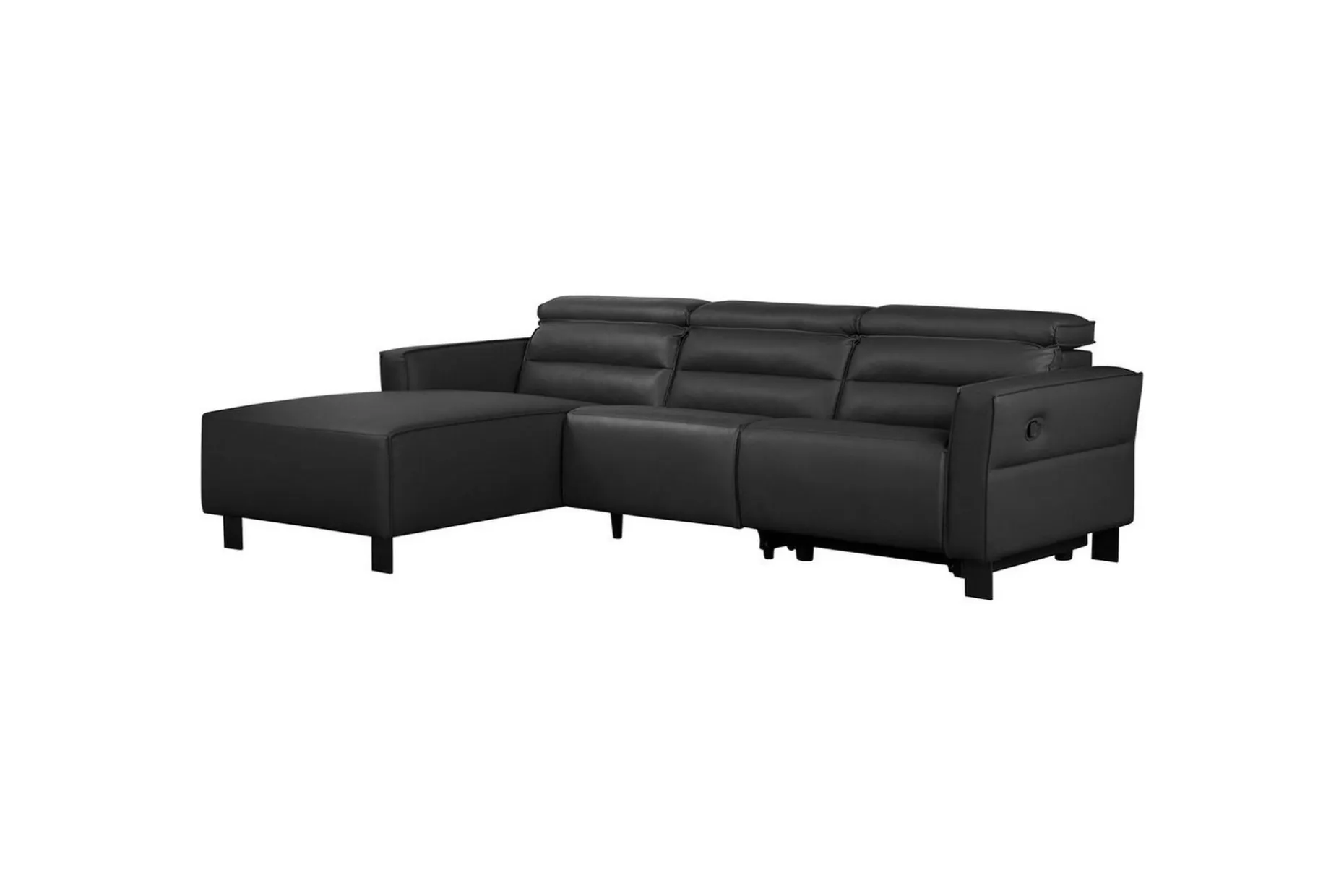 Reclinersofa med hjørne Loft24 Hjørnesofa Loft24 Carpari med manuell recliner Svart Venstrevendt Belfast-stoff