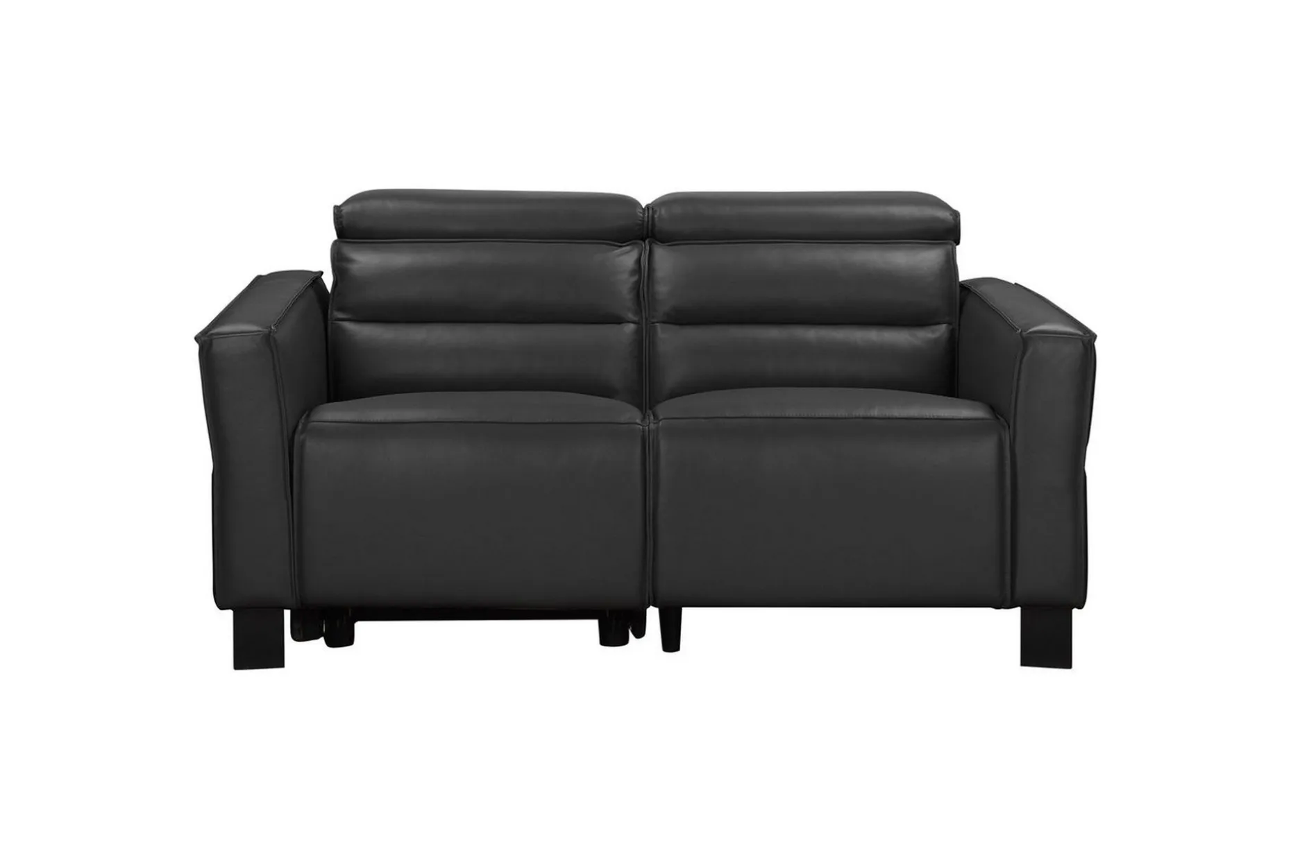 Reclinersofa uten hjørne Loft24 Sofa 2-seter Loft24 Carpari med manuelt oppfellbart fotstøtte Svart Kunstskinn