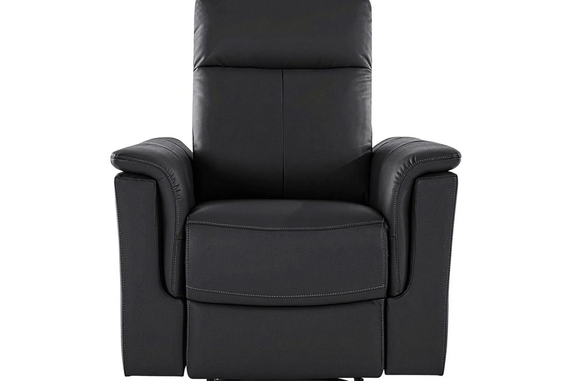 Recliner Southbrook Svart, Ekte skinn/PU/Tre/Metall, Manuell hvilestol
