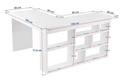 Regar Skrivebord 130x72x120 cm