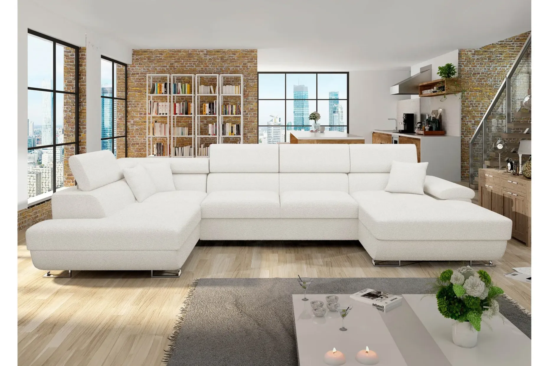 Reginia Sofa med Divan og Sjeselong 4-seter