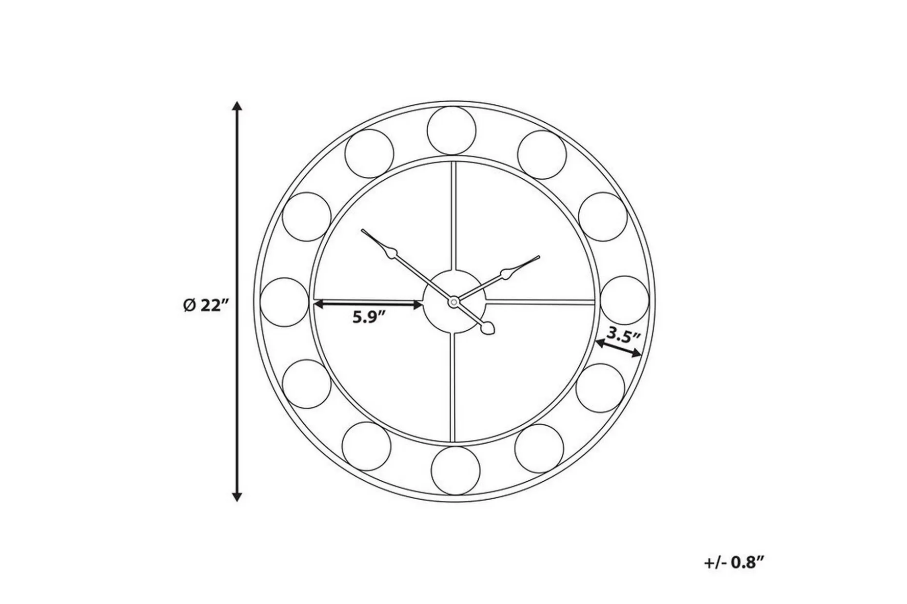 Reiden Veggklokke 56 cm