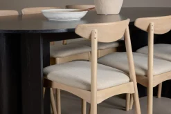 Rektangulær spisegruppe Tyresö 220 cm med 6 Ven stoler