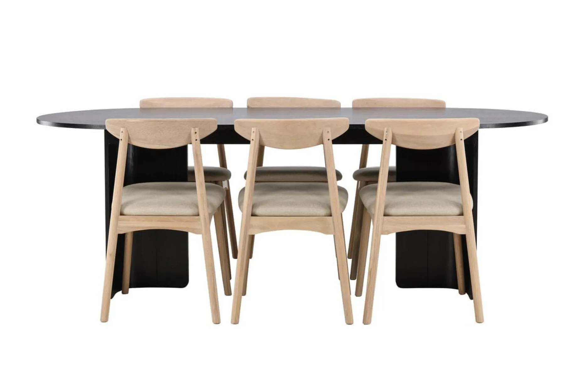Rektangulær spisegruppe Tyresö 220 cm med 6 Ven stoler