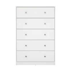 Renor Kommode med 5 skuffer Hvit 72x30x108 cm