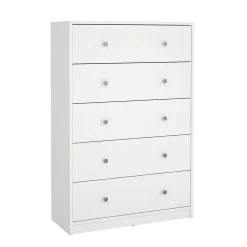 Renor Kommode med 5 skuffer Hvit 72x30x108 cm
