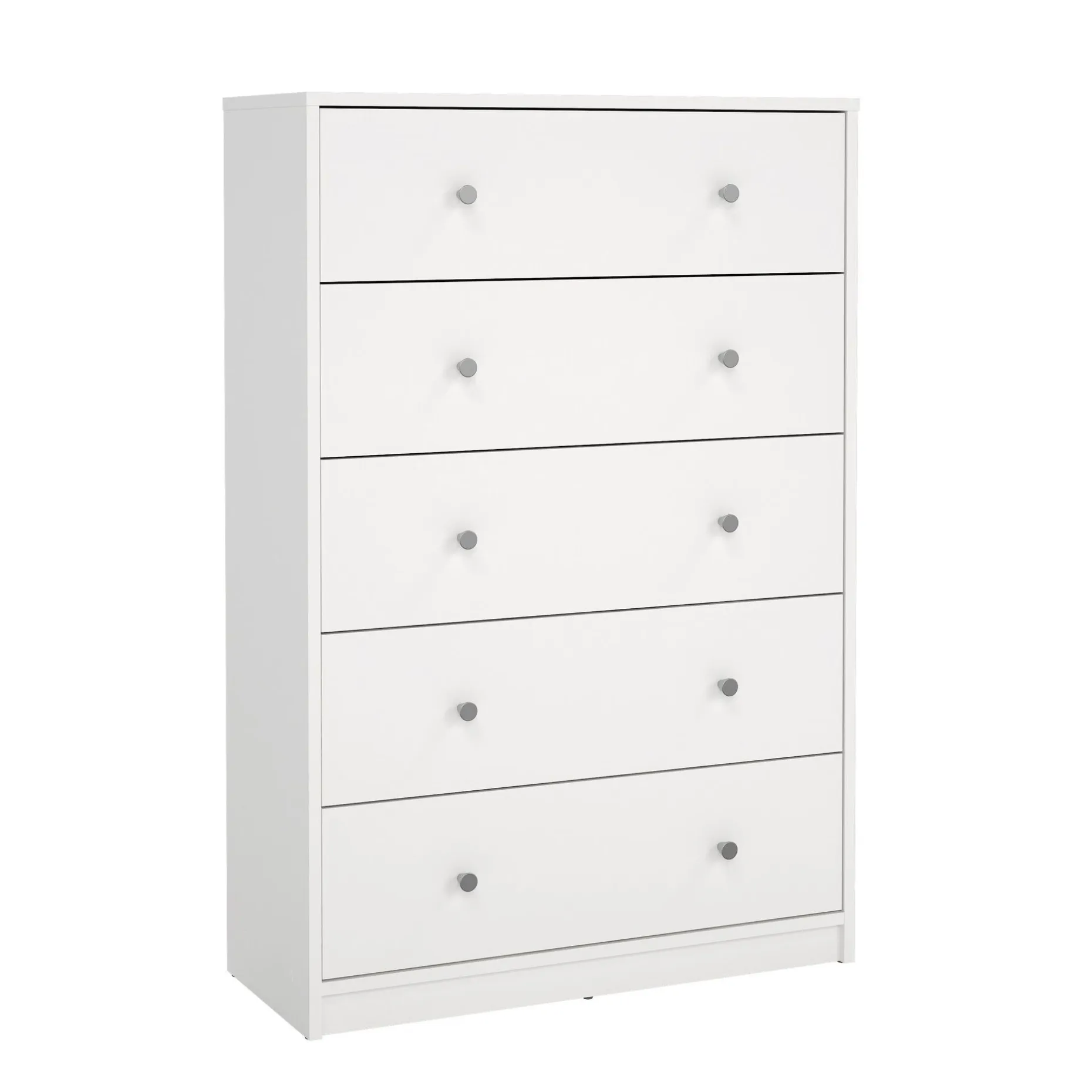 Renor Kommode med 5 skuffer Hvit 72x30x108 cm