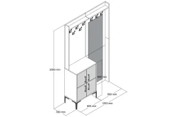 Retzow Hall møbelsett 35x120 cm med speil