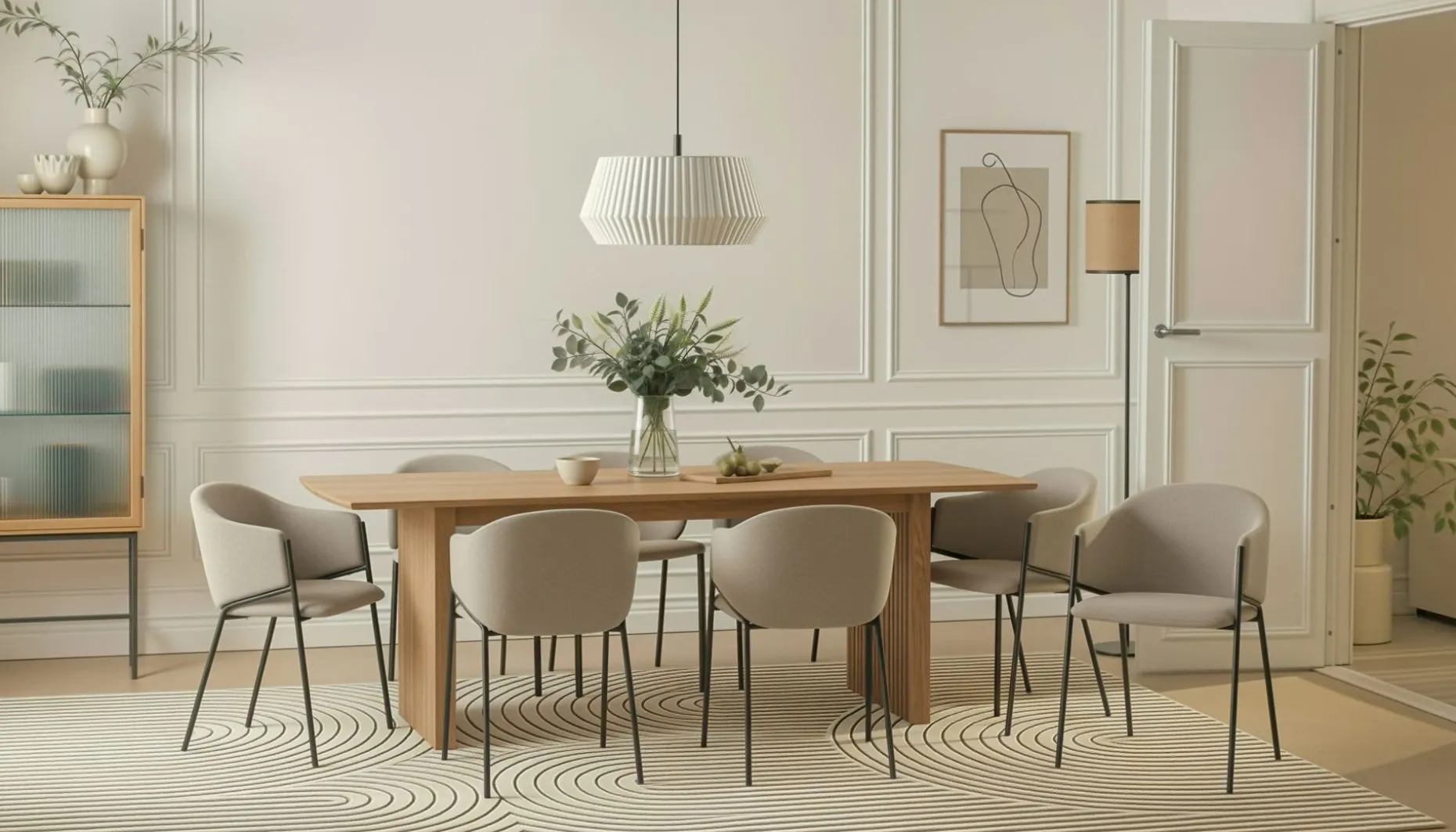 Richeto spisebord 240 cm med 8 Filip spisestoler