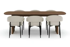 Richeto spisebord 240 cm med 6 Sawako stoler