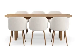 Richeto spisegruppe med 6 Greya spisestoler med armlener