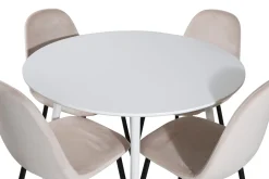 Ridones Spisegruppe 100 cm Rund inkl. 4 Pontus Stoler