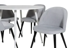 Ridones Spisegruppe 100 cm Rund inkl. 4 Valeri Cordfløyelsto