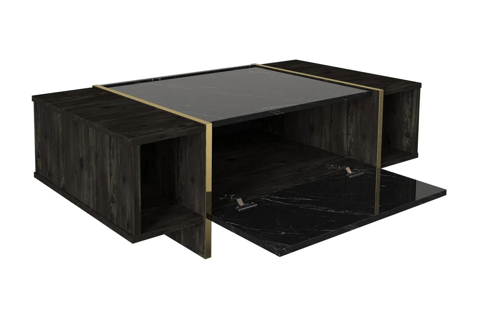 Riello Sofabord 104 cm med Oppbevaringshyller + Lucka