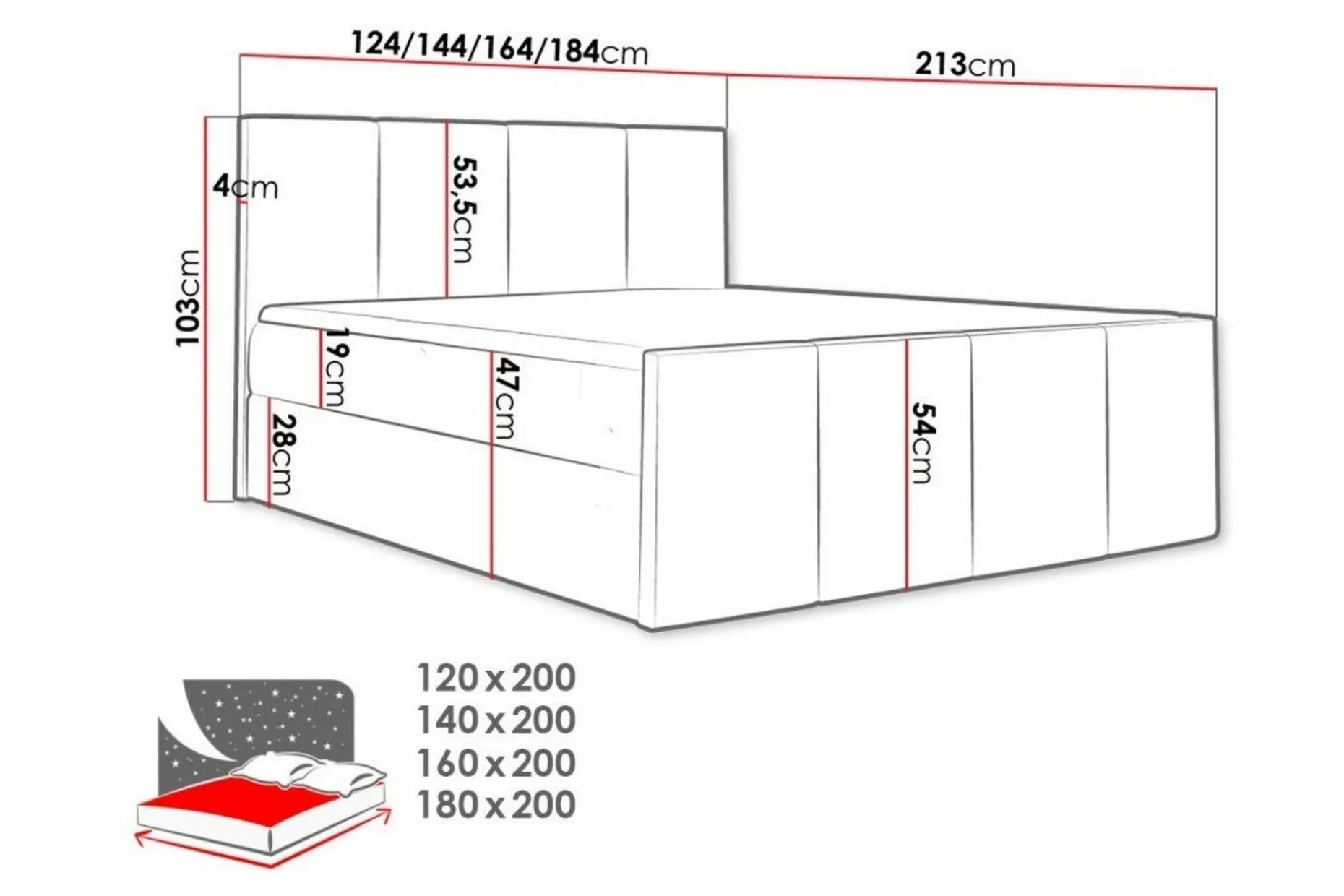 Ripon Sengeramme 160x200 cm