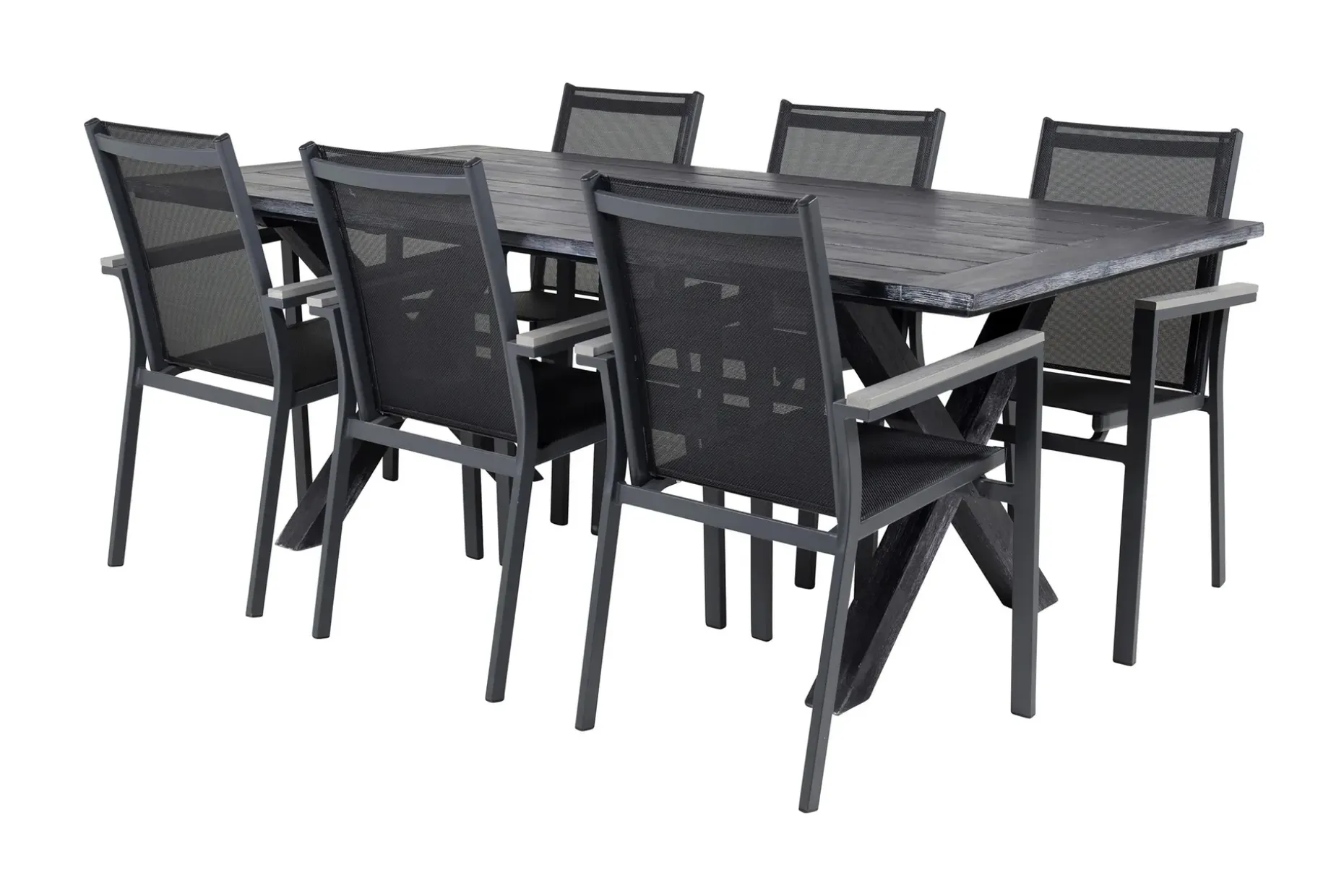 Rives Spisegruppe 200cm + 6 Parma Karmstoler