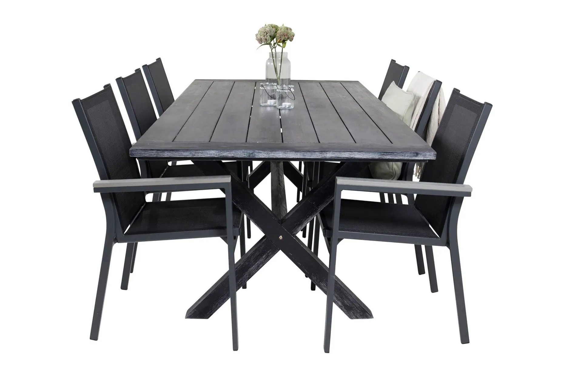 Rives Spisegruppe 200cm + 6 Parma Karmstoler