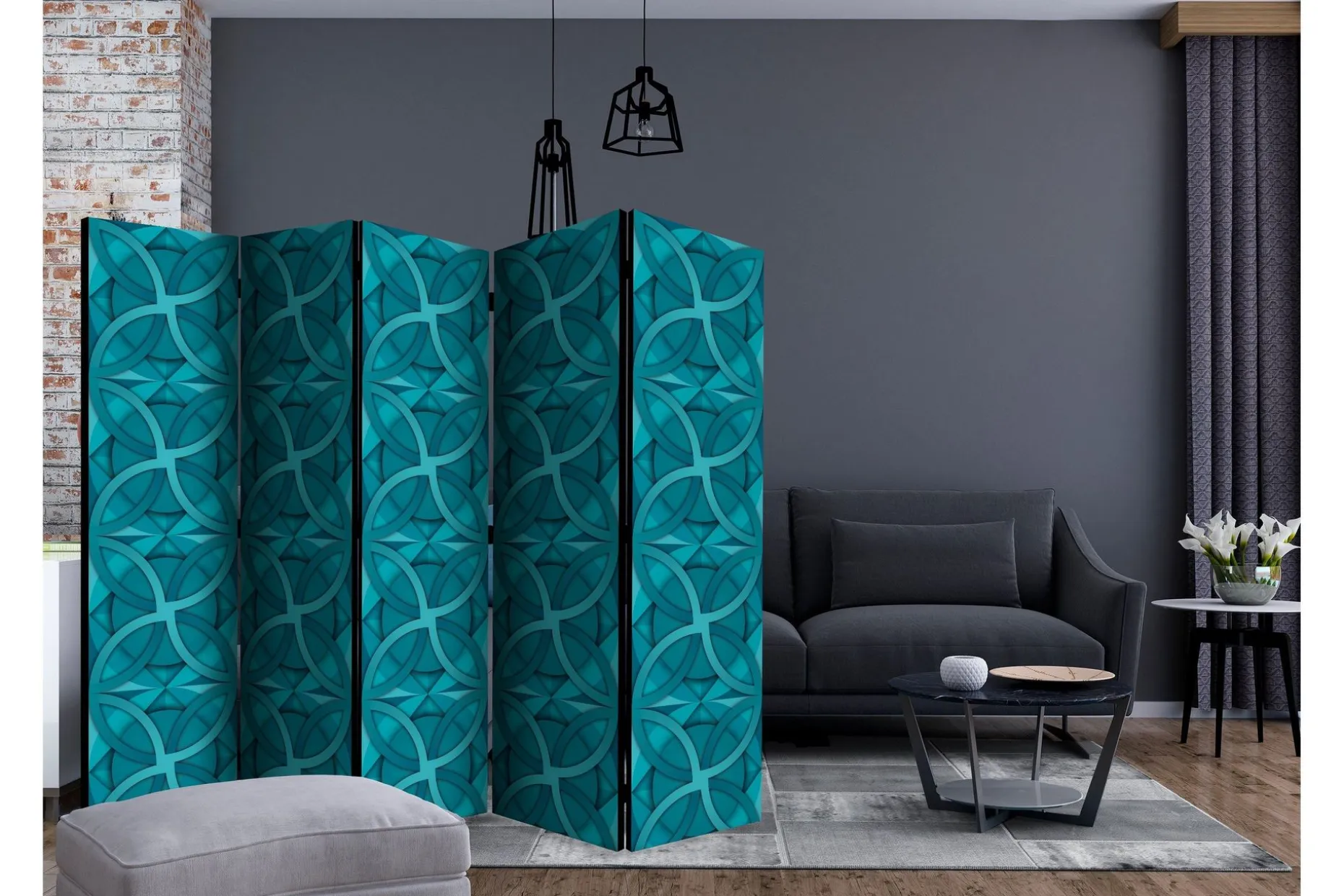 Romdeler Geometric Turquoise II
