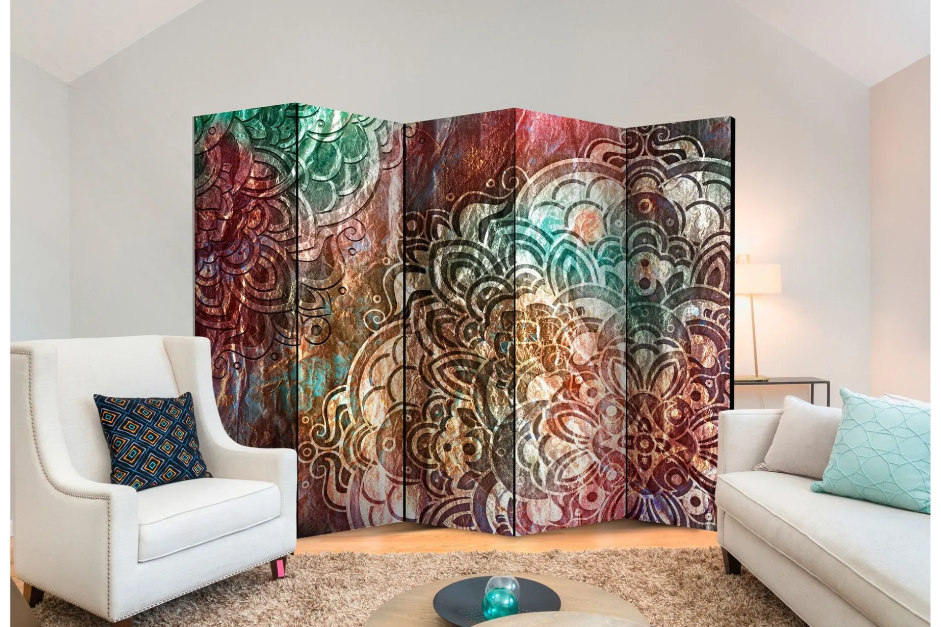 Romdeler Mandala: Copper Garden II 222x517 cm