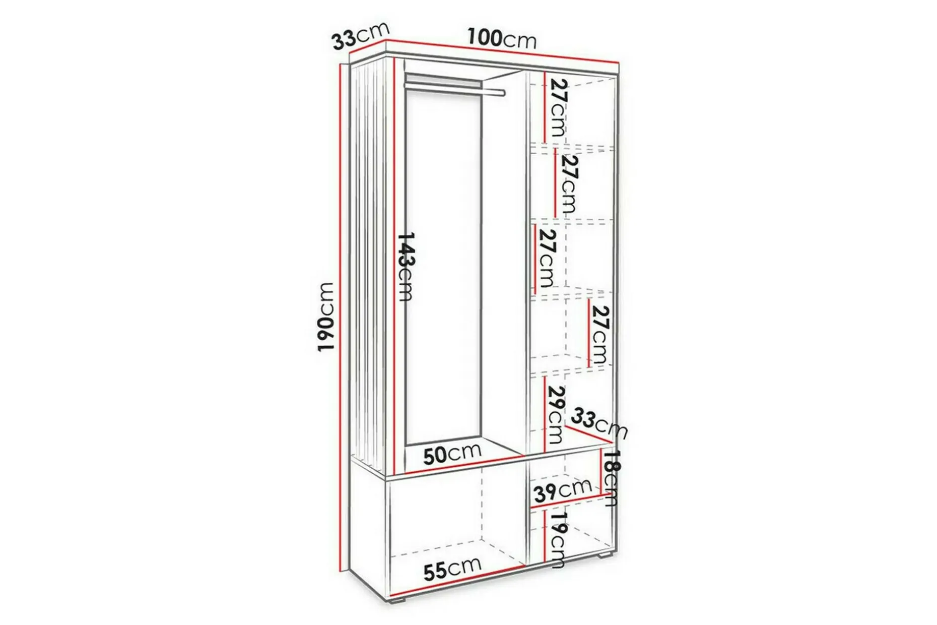 Rosehall Highboard Black