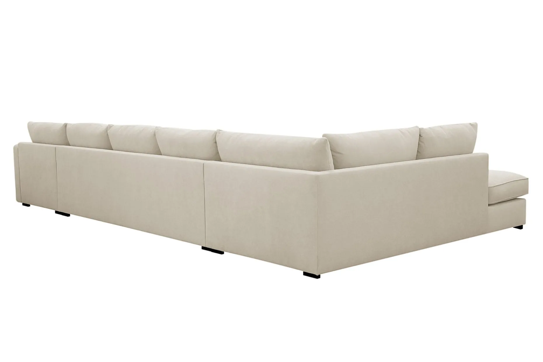 Rossita Lyx 6-seters høyrevendt U-formet ekstra dyp sofa med divan og sjeselong i stoff
