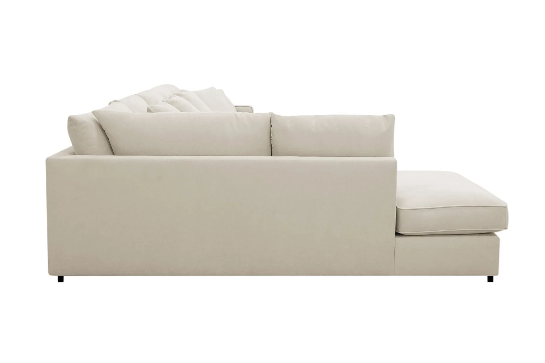 Rossita Lyx 6-seters høyrevendt U-formet ekstra dyp sofa med divan og sjeselong i stoff