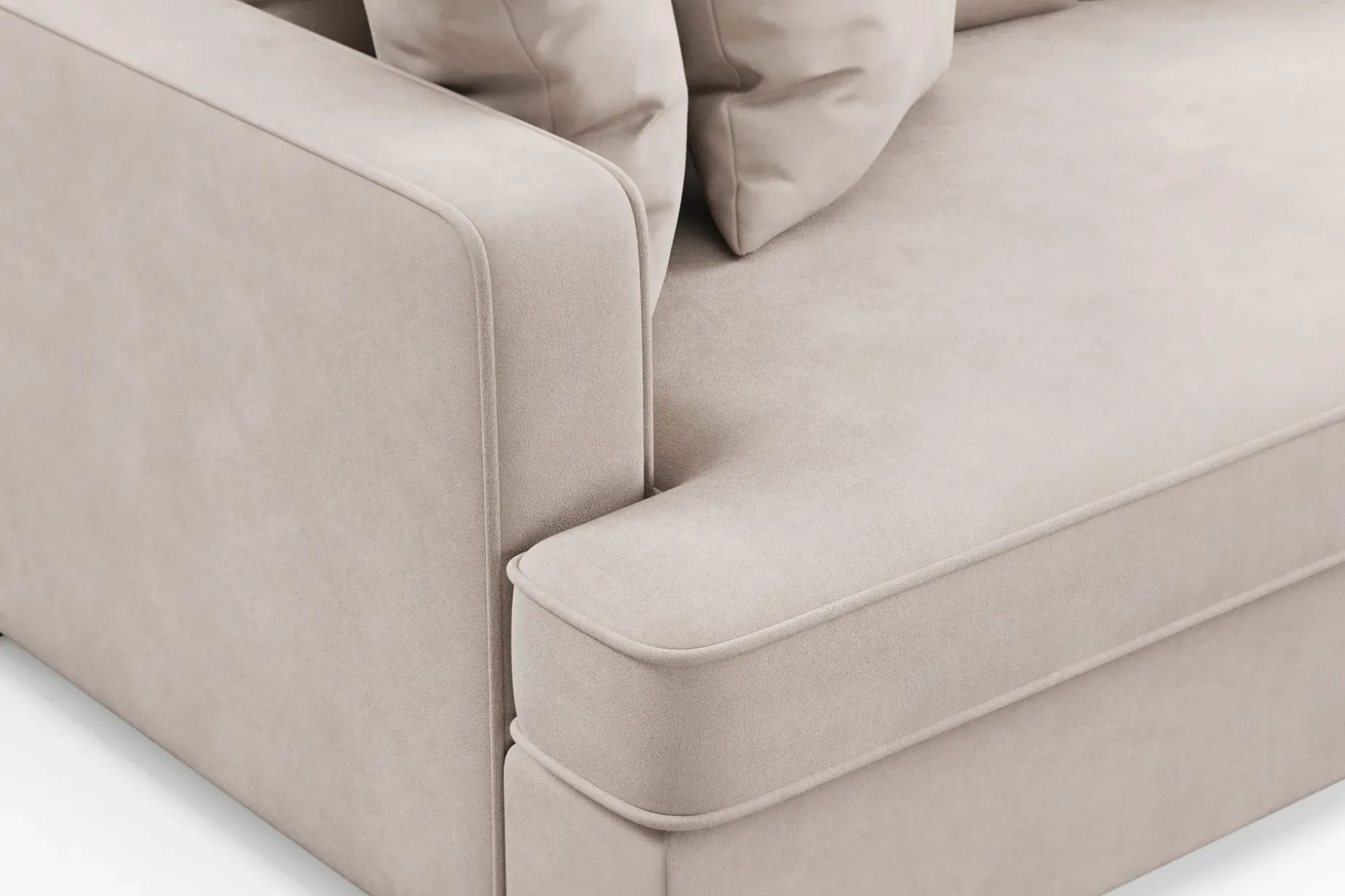 Rossita 3-seters Dyp Sofa med Hel Pute i Fløyel