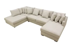 Rossita 5-seters Venstrevendt U-formet Dyp Sofa med Divan og Sjeselong i Stoff