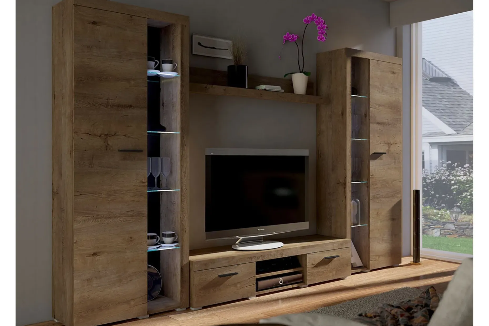 Rumba TV-møbelsett 300x34x190 cm