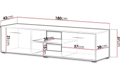 Ruskelsby TV-bänk 180 cm Black