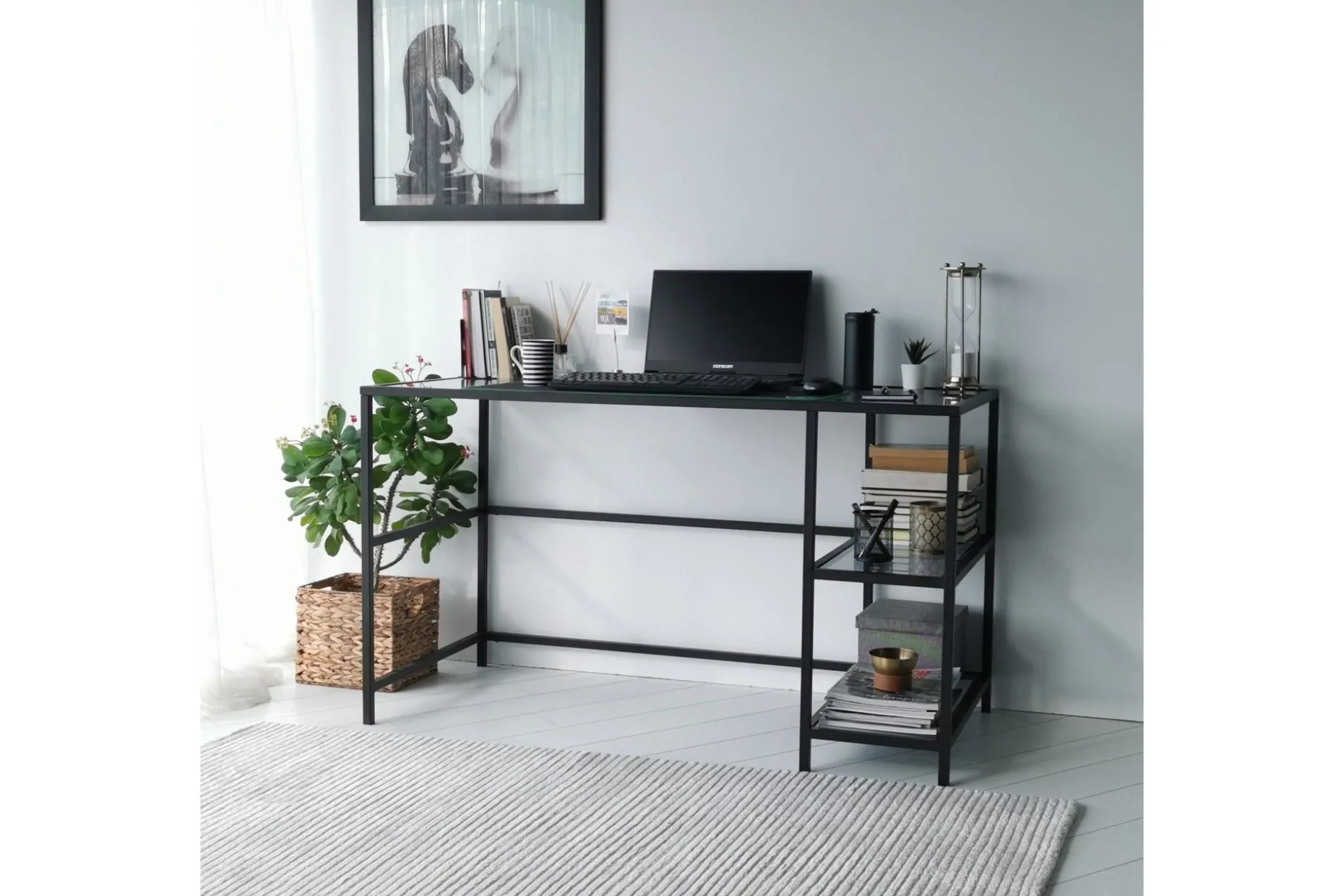 Sabani Skrivebord 130 cm med Oppbevaring 2 Hyller