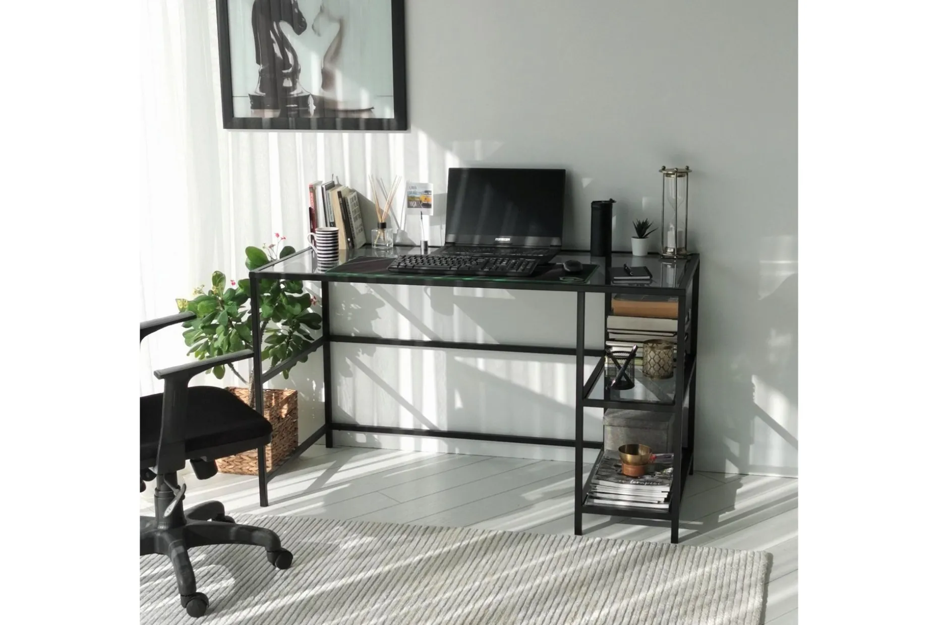 Sabani Skrivebord 130 cm med Oppbevaring 2 Hyller